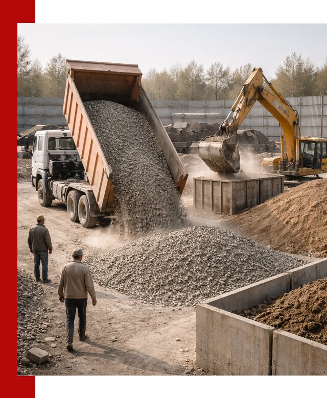 Доставка нерудных материалов с погрузкой и разгрузкой в Сибае