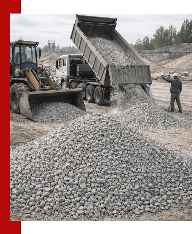 Доставка известнякового щебня фр. 5–20 в Сибае