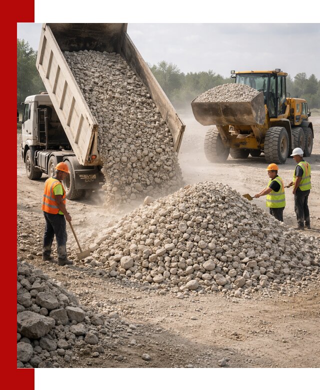 Доставка известнякового щебня фр. 40-70 в Сибае