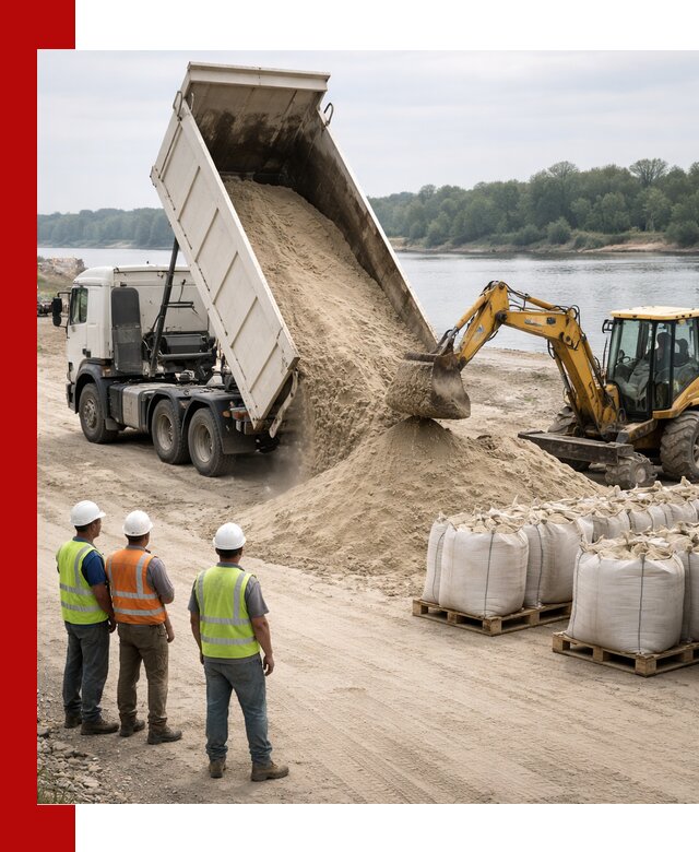 Доставка речного песка в Сибае самосвалами и погрузкой