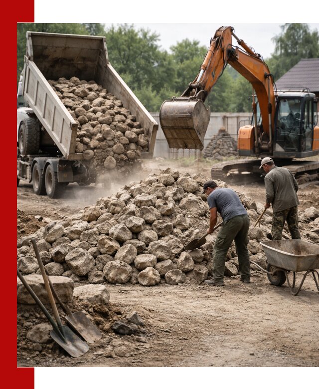 Доставка и разгрузка бутового камня в Сибае