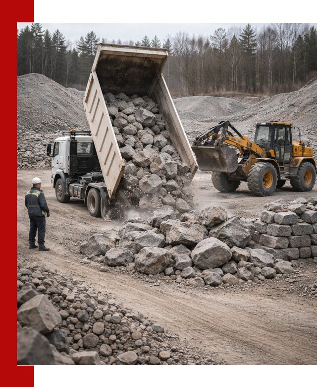 Доставка и продажа бутового гранитного камня в Сибае