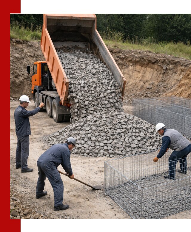Камень для габионов с доставкой в Сибае быстро и надёжно