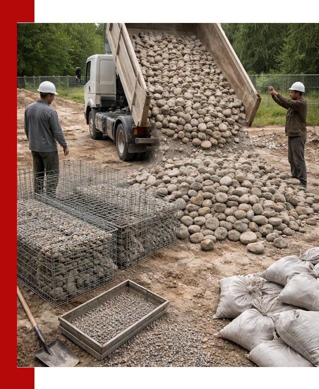 Камень для габионов фракция 70–151 в Сибае