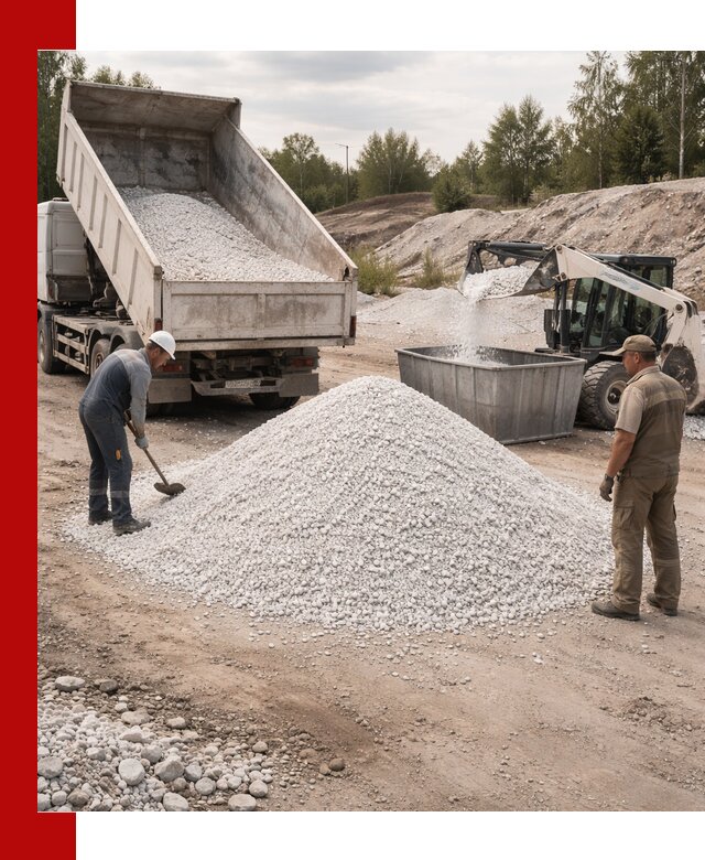 Доставка и продажа белой мраморной крошки в Сибае