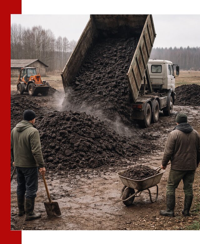 Доставка низинного торфа с разгрузкой и доставкой в Сибае