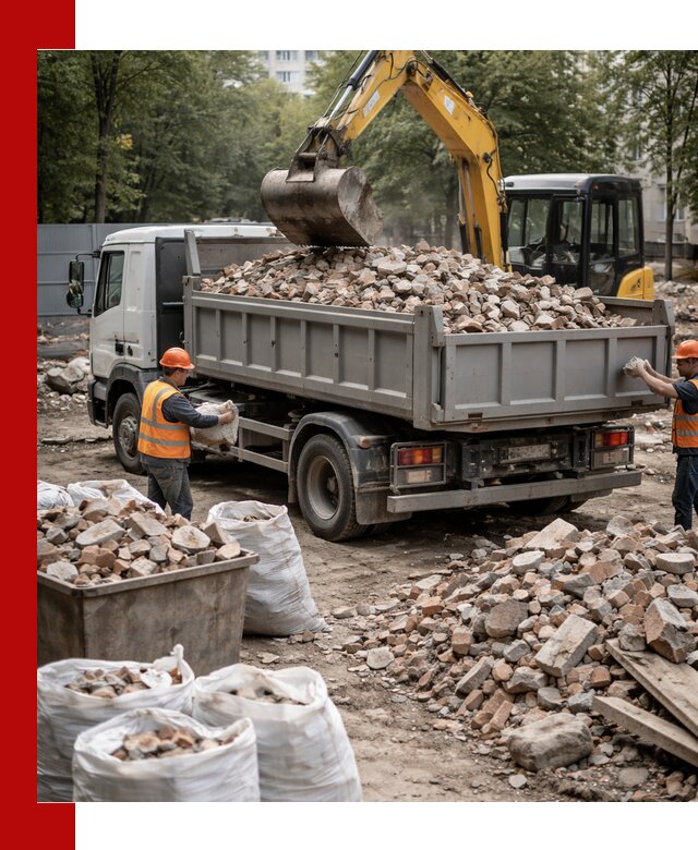 Вывоз строительного мусора в Сибае с самосвалами и контейнерами