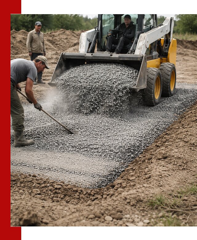 Устройство щебеночной подушки в Сибае для дорог и фундаментов